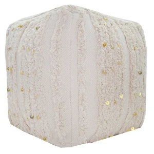 Amala Sequin Tufted Pouf Premium