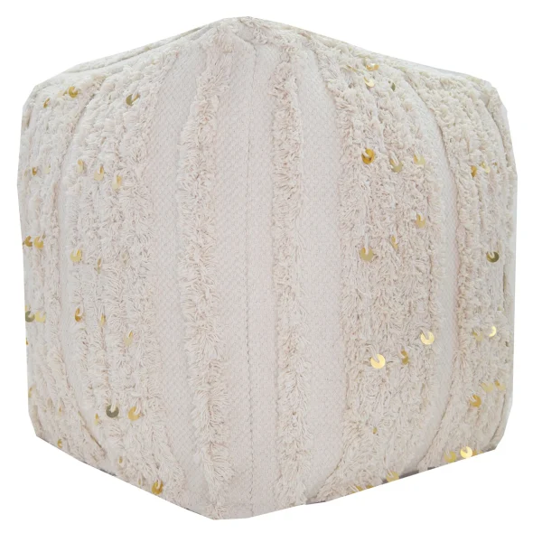 Amala Sequin Tufted Pouf Premium