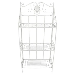 Antique White Metal Baker'S Rack With Folding Shelves, 51 Less Expensive