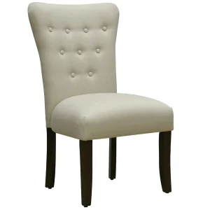 9-Button Natural Parson Dining Chair Flash Sale