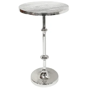 Calvin Silver Metal Accent Table, 22 Online Discount