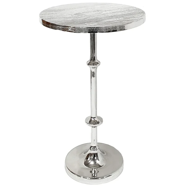 Calvin Silver Metal Accent Table, 22 Online Discount