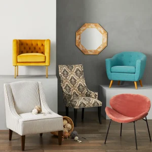 Chatham Damask Print Accent Chair Discount