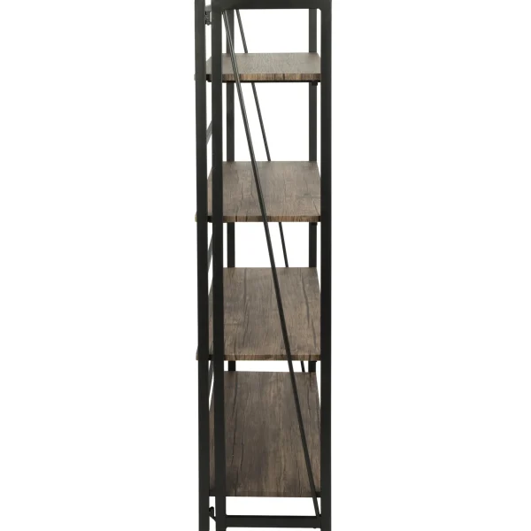 Dakota 4-Tier Black & Brown Industrial Modern Bookshelf, 49 Low Price
