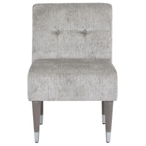 Dove Accent Chair With Silver Capped Wood Legs Promotion