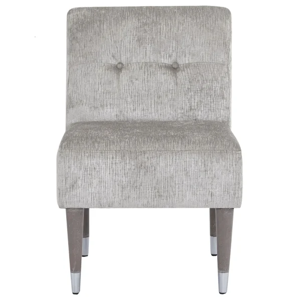 Dove Accent Chair With Silver Capped Wood Legs Promotion