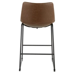 Drake Espresso Faux Leather Modern Industrial Barstool, 30 Flash Sale