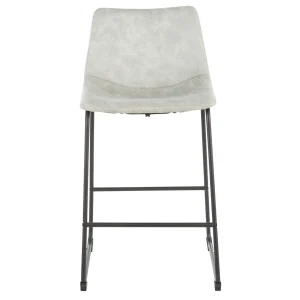 Drake Modern Faux Leather Industrial Barstool, Light Grey Fashion