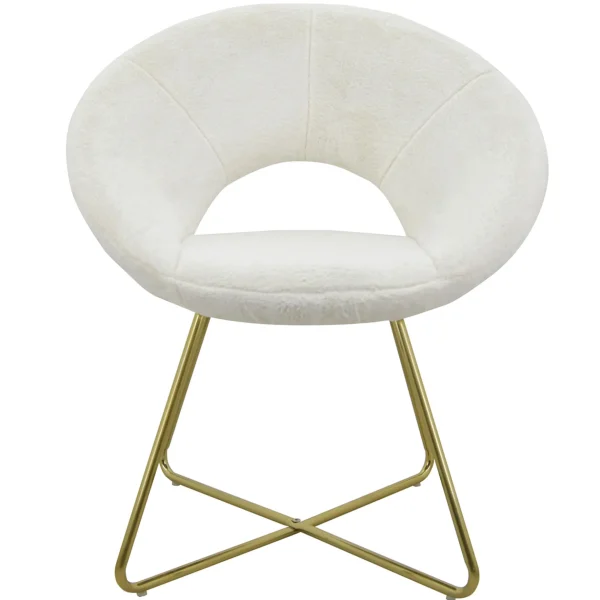 Felicity Faux Fur Accent Chair Cream Gift Selection