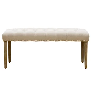 Grace Mitchell Bailey Tufted Bench With Ring Accents, Kd Discount