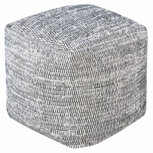 Honeybloom Black & Cream Pouf Discount Online