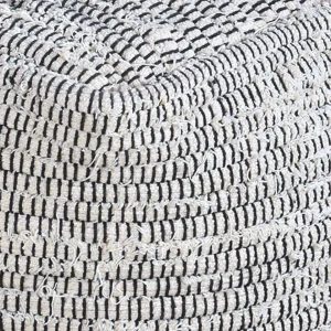 Honeybloom Black & Cream Pouf Discount Online
