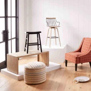 Honeybloom Rainbow Striped Pouf, 20 14 Discount Online