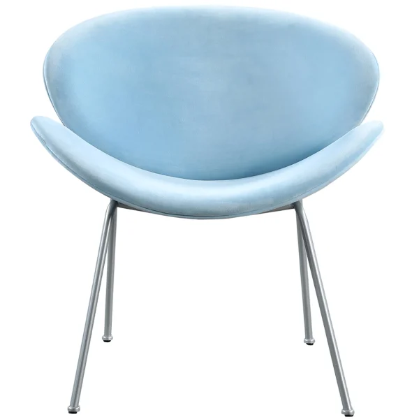 Jagger Accent Chair With Silver Metal Legs, Blue Outlet