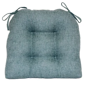 Jasper Textured Chair Pad/4 Tacks/Ties Blue Opening Sales