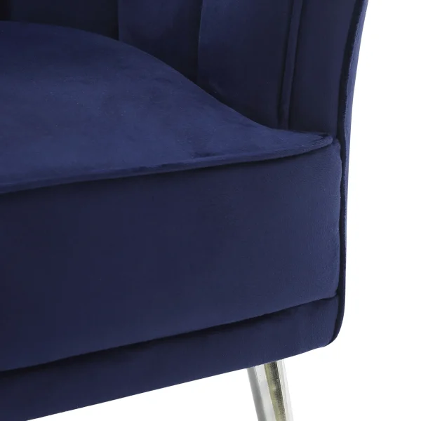 Laila Ali Avani Blue Velvet Accent Chair Opening Sales