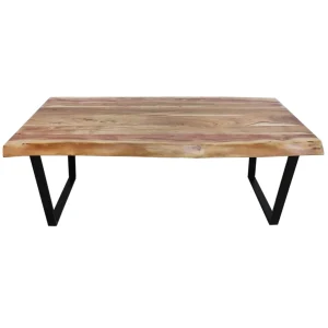 Live Edge Wood Top Coffee Table With Metal Base Good Quality
