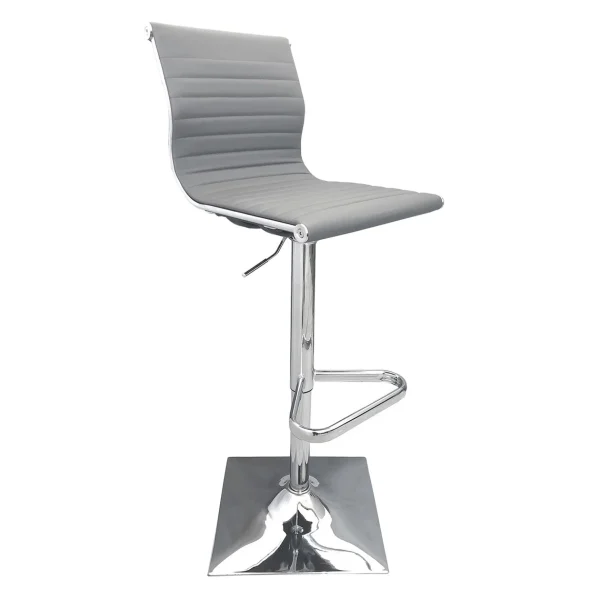 Maxwell Adjustable Faux Leather Barstool, Grey Outlet