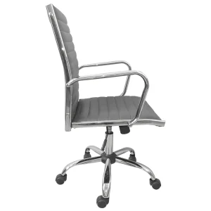 Maxwell Adjustable Faux Leather Office Chair, Grey Bargain Sale