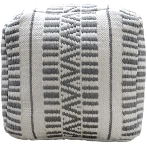 Maya Handwoven Striped Square Pouf Flash Sale