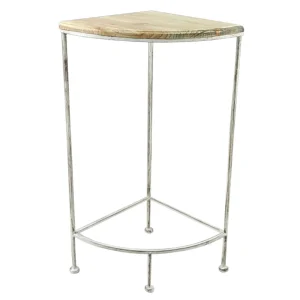 Metal Corner Plant Stand With Wood Top Grey, Medium Cheaper
