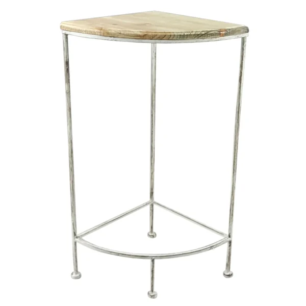 Metal Corner Plant Stand With Wood Top Grey, Medium Cheaper