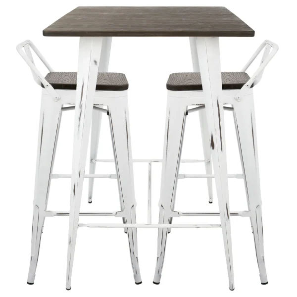 Oregon 3-Piece White Dining Table Set Premium