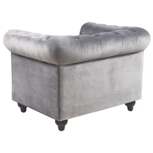 Providence Chesterfield Grey Velvet Tufted Chair Fashion