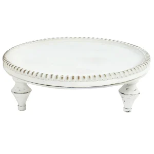 Providence White Wood Beaded Plant Stand, 12 Cheaper