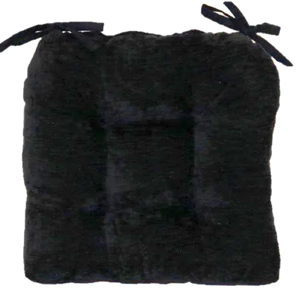 Reese Chenille Black Chair Pad Bargain Sale