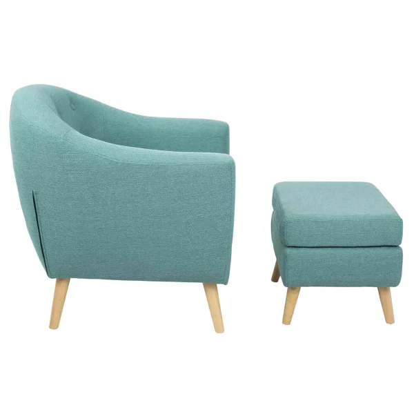 Rockwell Accent Chair & Ottoman Set, Teal Clearance