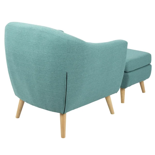 Rockwell Accent Chair & Ottoman Set, Teal Clearance