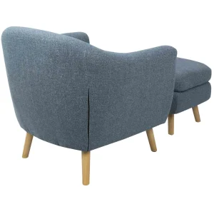 Rockwell Accent Chair & Ottoman Set, Blue Bargain Sale