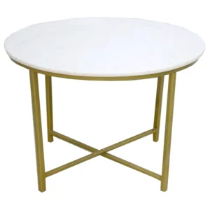 Round Gold Coffee Table With Marble Top Low Price