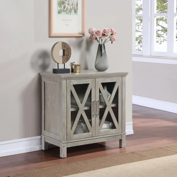 Rowan 2-Drawer Grey Cabinet Flash Sale