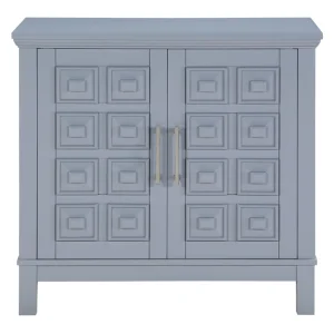 Sadie 2-Drawer Geometric Cabinet, Grey Bargain Sale