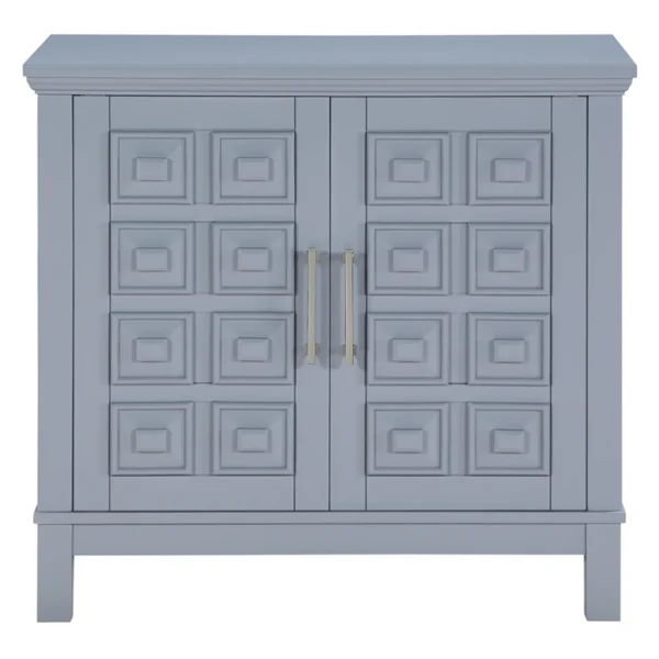 Sadie 2-Drawer Geometric Cabinet, Grey Bargain Sale