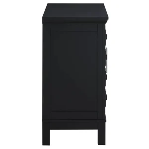 Sadie 2-Drawer Geometric Cabinet, Black Outlet
