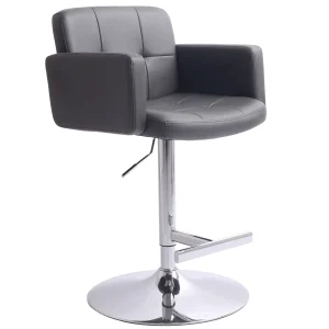 Stout Adjustable Faux Leather Barstool, Grey Discount