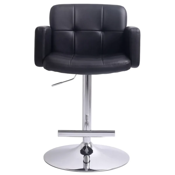 Stout Adjustable Faux Leather Barstool, Black Fashion