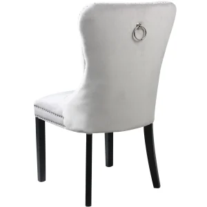 Velvet Grey Tufted Ring Back Dining Chair Discount Online