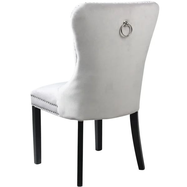 Velvet Grey Tufted Ring Back Dining Chair Discount Online