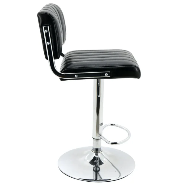Warren Black Faux Leather Adjustable Barstool Premium