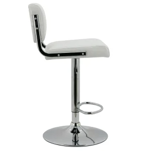 Warren White Faux Leather Adjustable Barstool Less Expensive