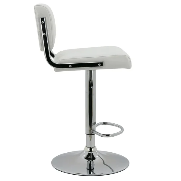 Warren White Faux Leather Adjustable Barstool Less Expensive