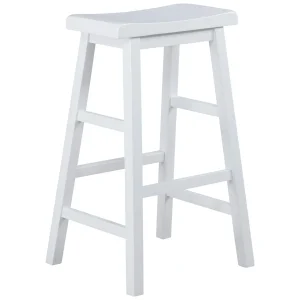 White Saddle Backless Barstool, 29 Good Quality