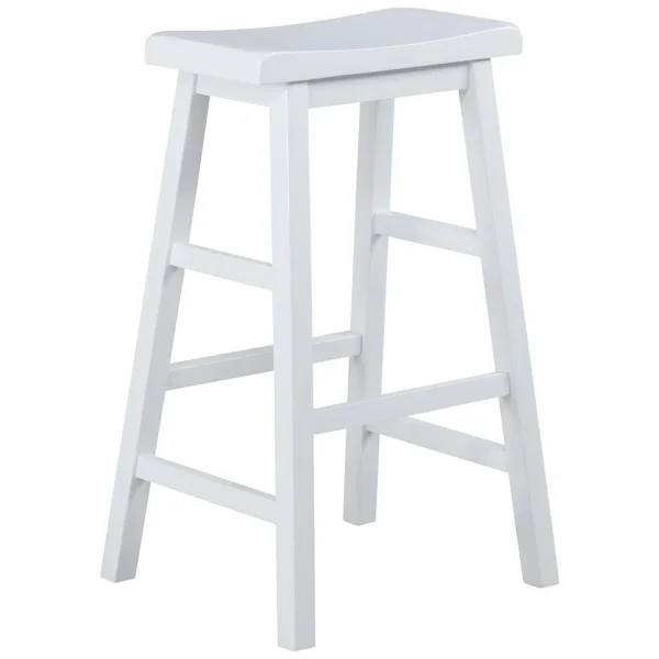 White Saddle Backless Barstool, 29 Good Quality