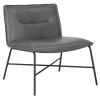 Zoey Black Faux Leather Armless Accent Chair Low Price
